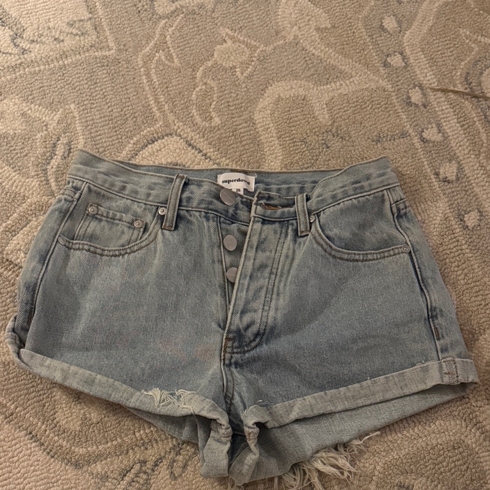 superdown Light Blue Jean Shorts